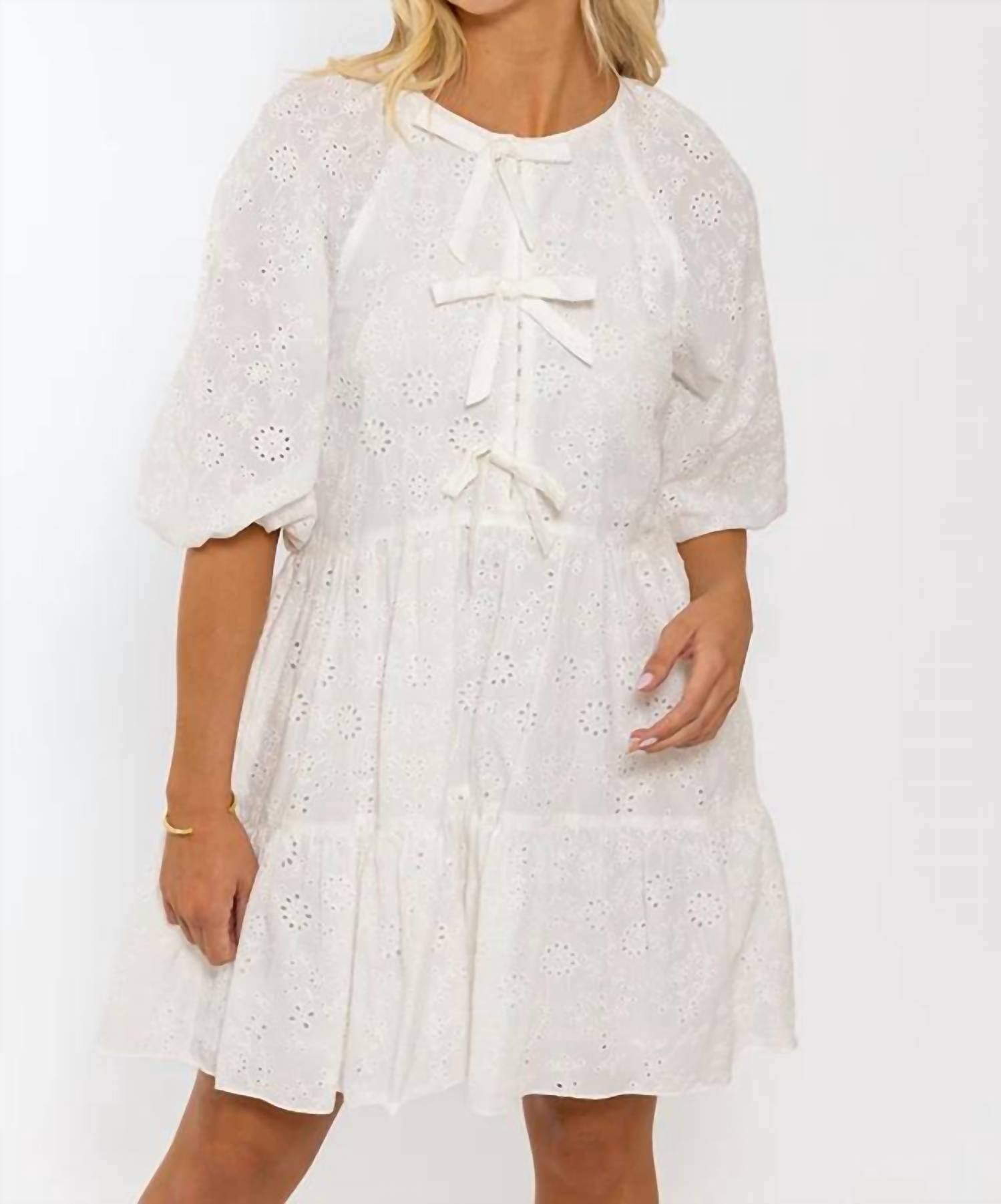 Karlie - Women's Eyelet Tier Dress