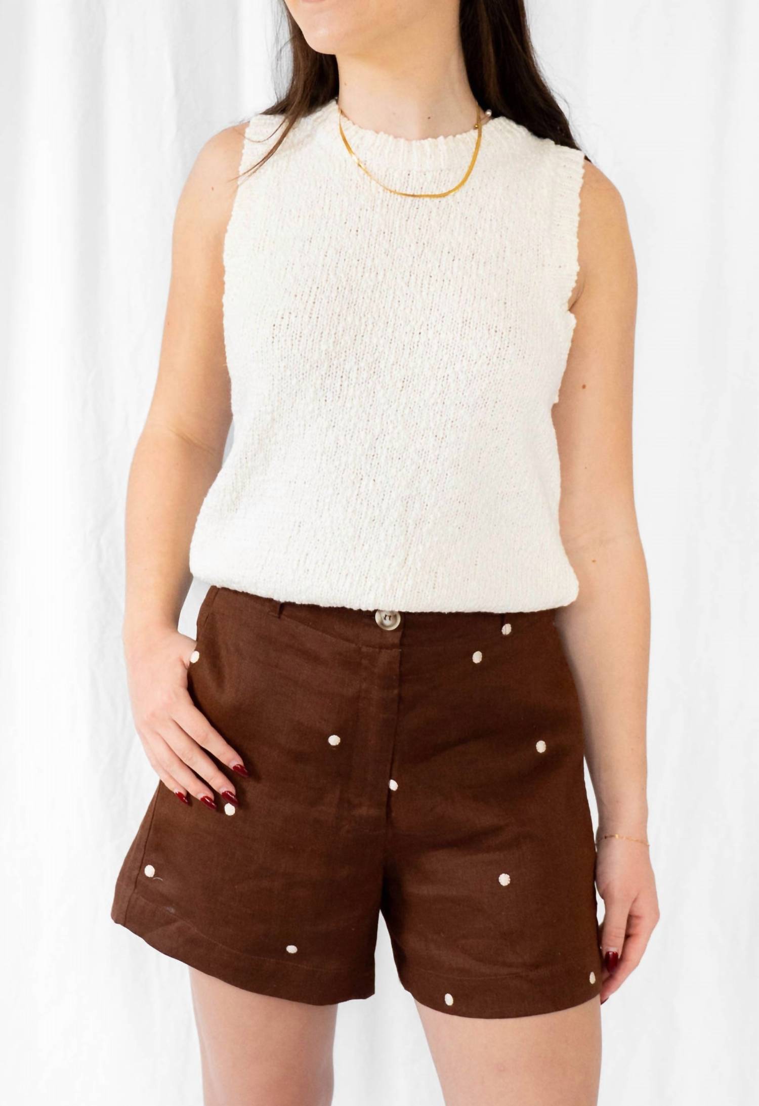Little Lies - Polka Dot Embroidered Shorts