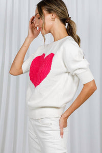 Vine & Love - Cable Heart Knitted Sweater