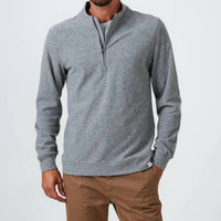7Diamonds Men's Generation Quarter Zip Pullover in grey - men's sweater - detail view
