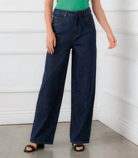 Karen Kane Drawstring Wide-leg Pants in denim - women's pants - view 4