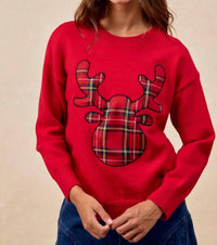 Bibi - Reindeer Games Plaid Sweater