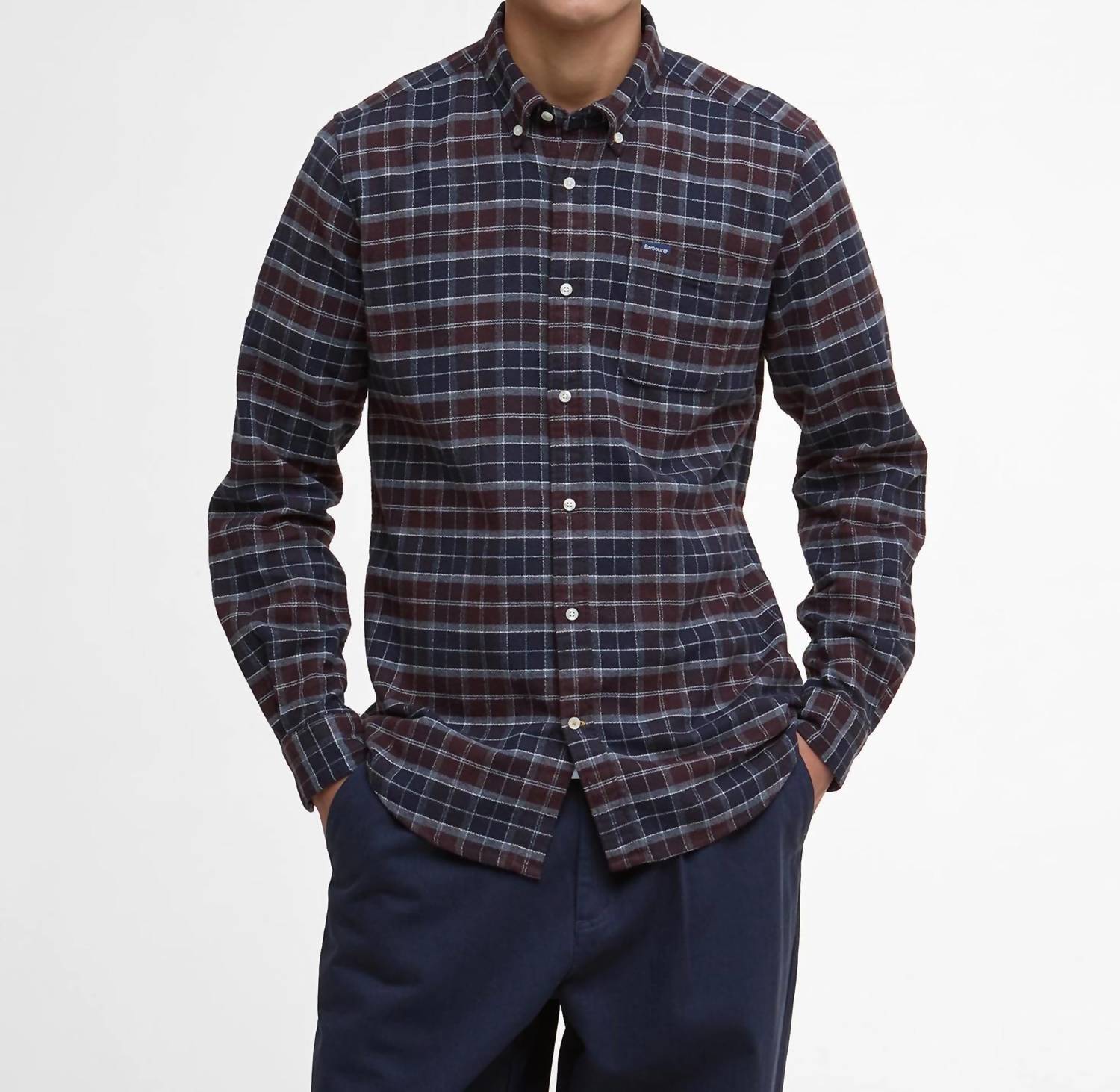 Barbour Haddington Tailored Tartan Shirt in midnight oak tartan - men's shirt