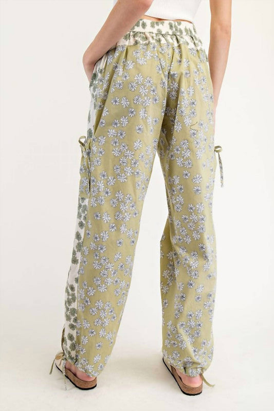 Ee:Some - Amelia Printed Color Block Pants