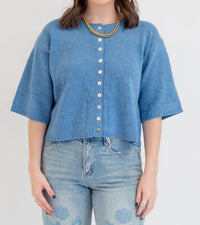 MOD REF Stacey Cardigan in blue 1 - women's cardigan