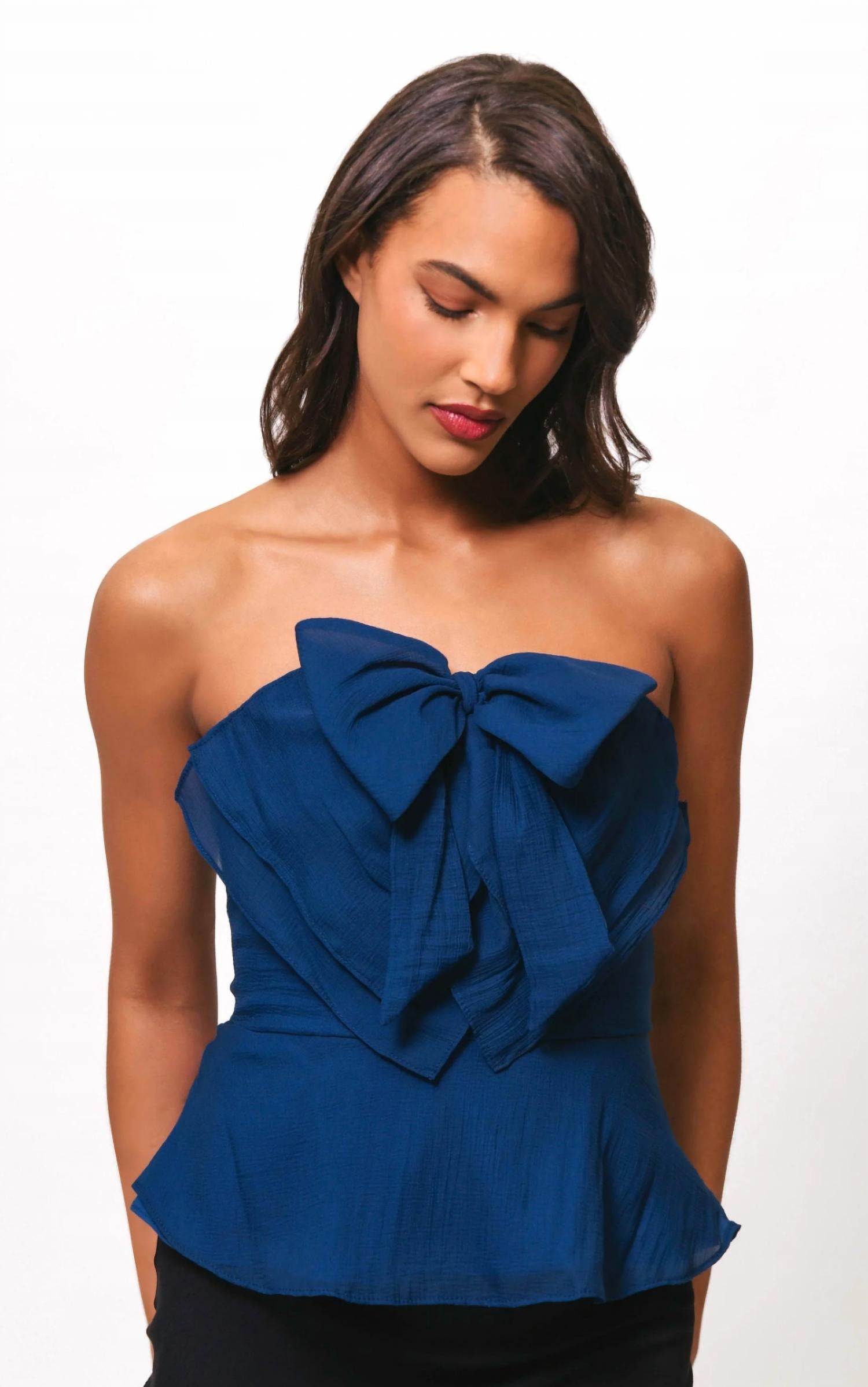 Hutch - Tiff Strapless Bow Peplum Top