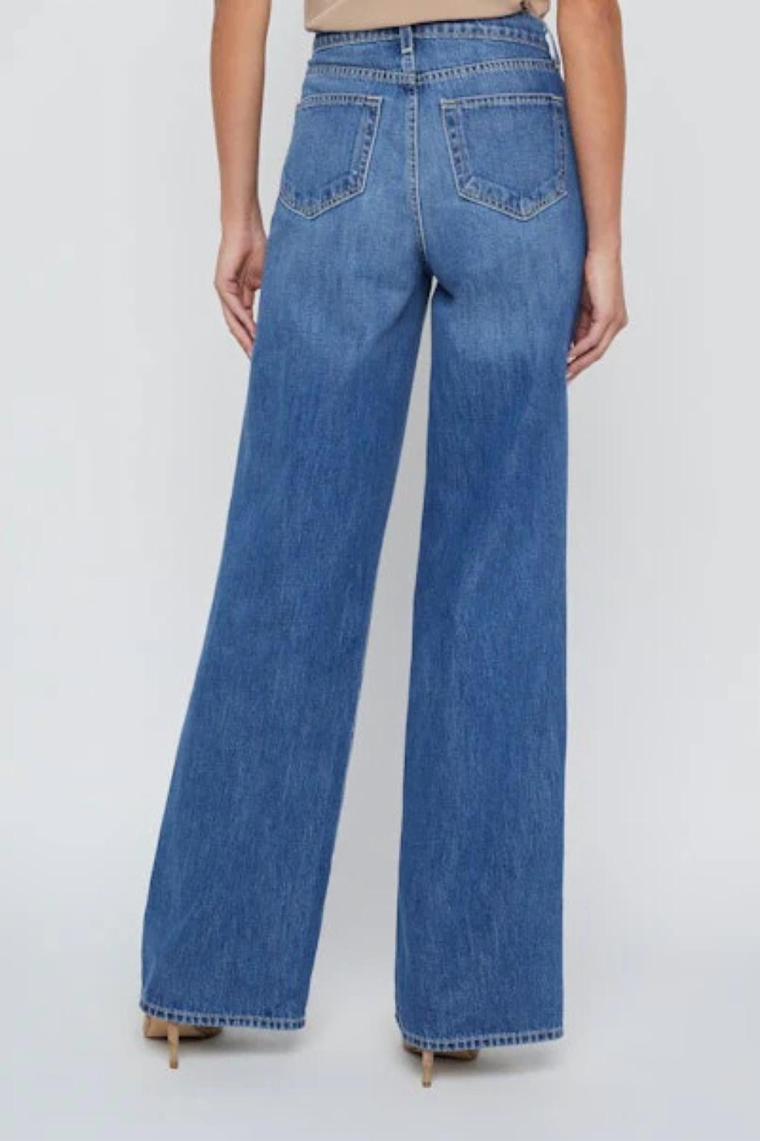 L'Agence Alicent High Rise Sneaker Flare Jeans in brentwood - women's jeans - alternate view