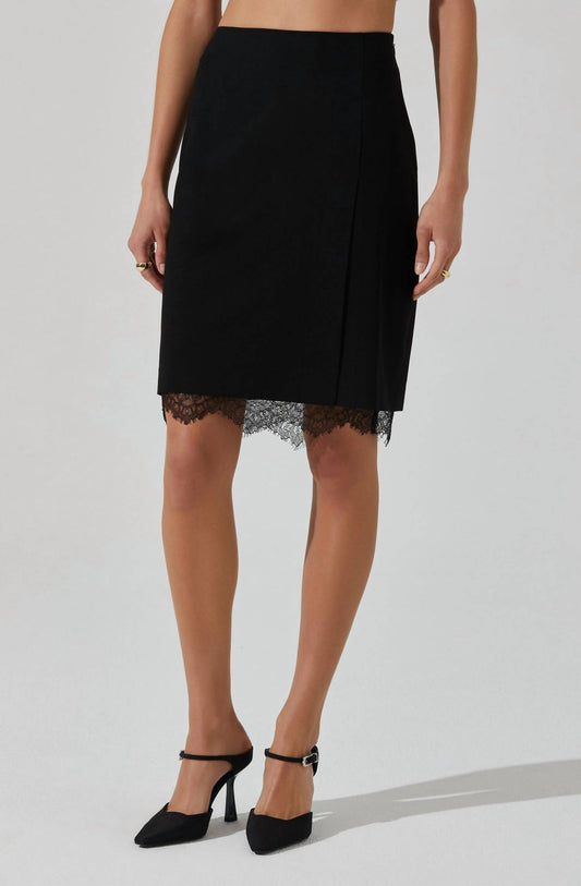 Astr - Itzayana Lace Trim Pencil Mini Skirt
