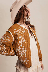 Listicle - Embroidered Quilted Western Jacket
