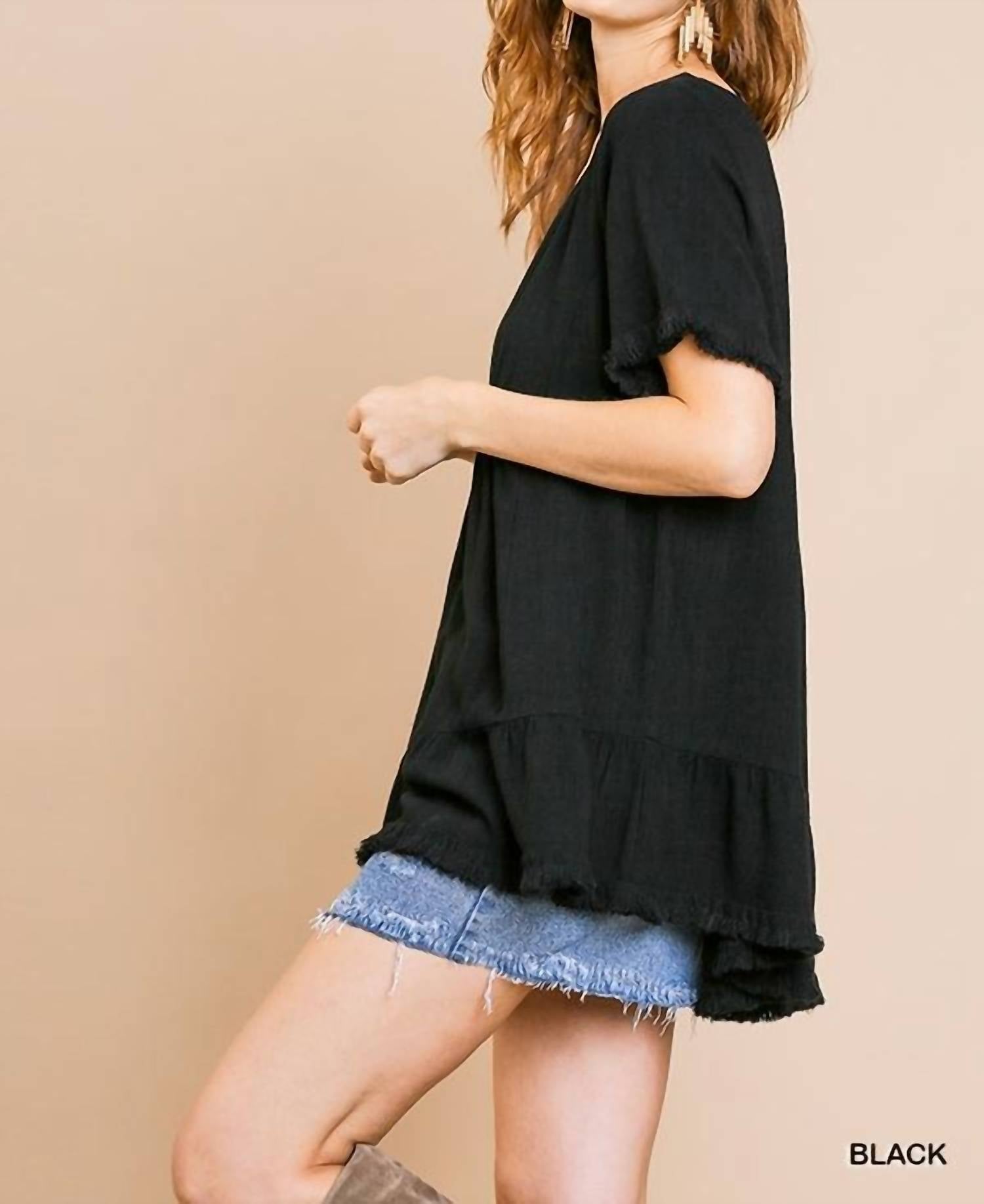 Umgee - Short Ruffle Sleeve Tunic