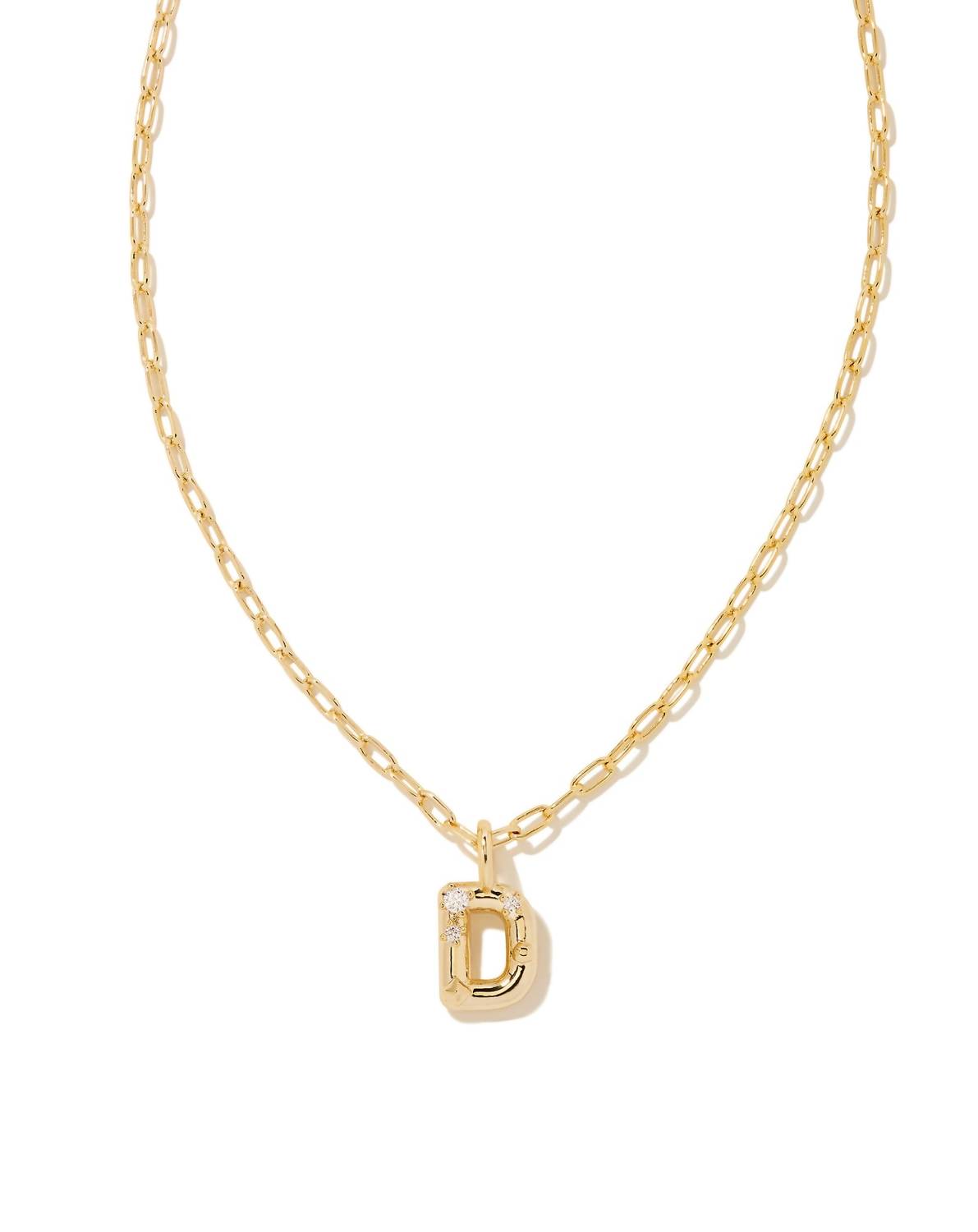 Kendra Scott - Women's Crystal Letter D Short Pendant Necklace