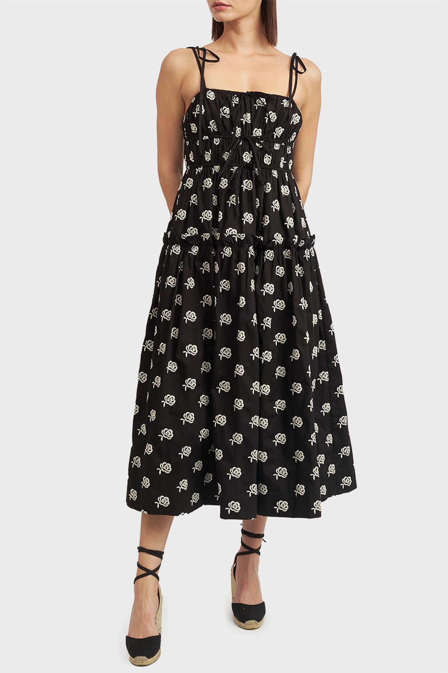 En Saison Adreana Midi Dress in black - women's dress - detail view