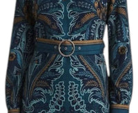 Anna Cate Tally Long Sleeve Dress in blue floral - women's dress - detail view