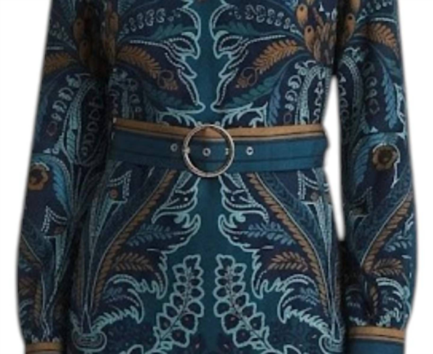 Anna Cate Tally Long Sleeve Dress in blue floral - women's dress - detail view