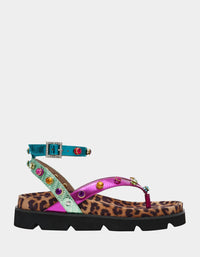 Betsey Johnson Women's Conley Metallic Sandal in multi - women's sandal - detail view