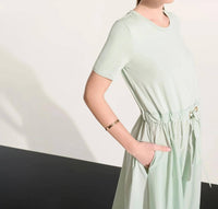 Joseph Ribkoff - Drawstring Waist Maxi Fit & Flare Dress