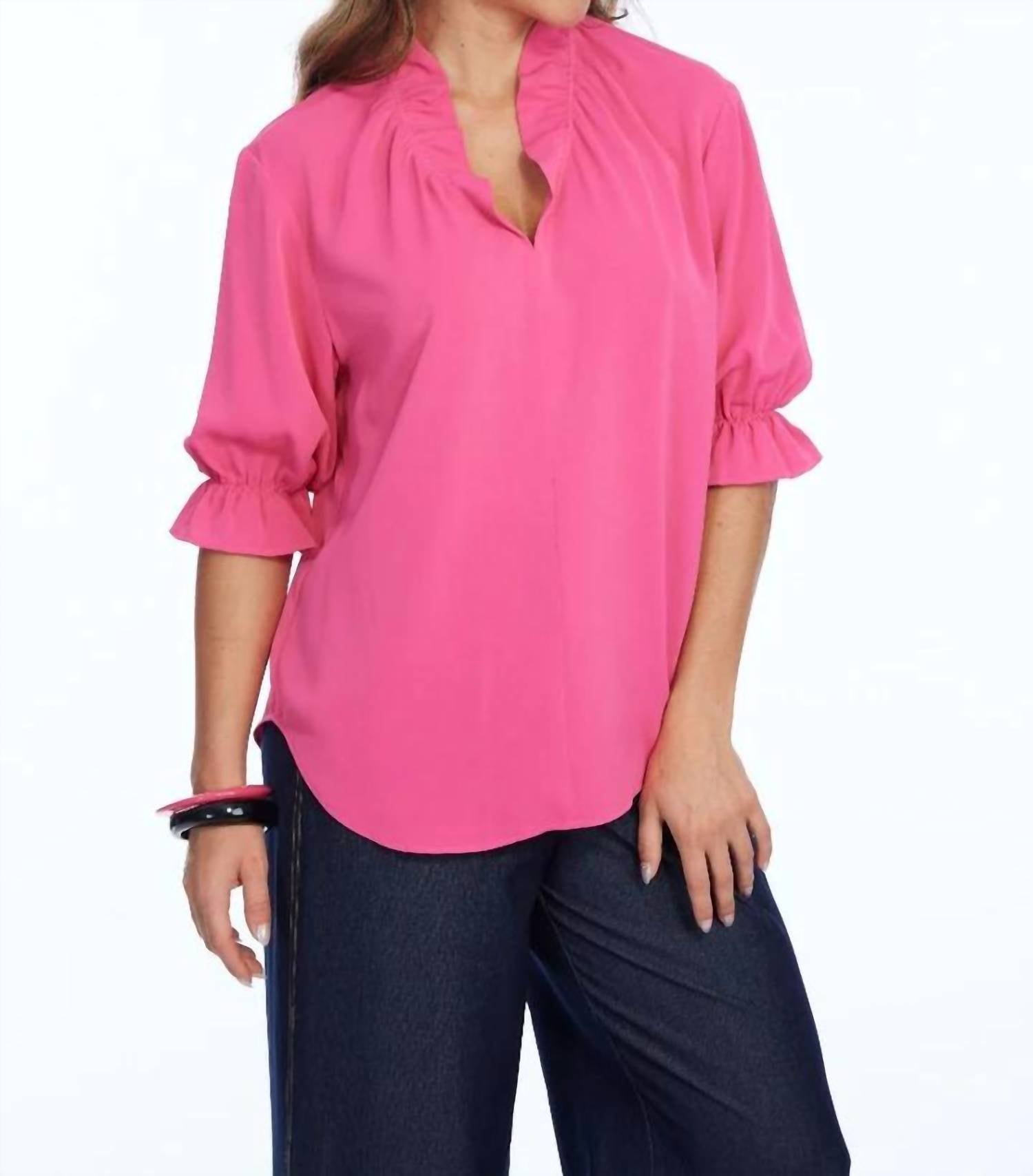 Lior - Harper Ruffle V-neck Top