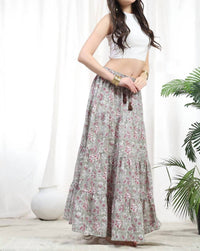 The Fox And The Mermaid - Radha Block Printed Cotton Maxi Skirt