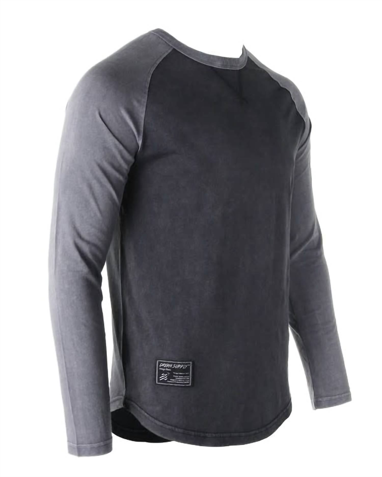 Zimego - Athletic Fit Baseball Retro Contrast Long Sleeve Raglan Tee