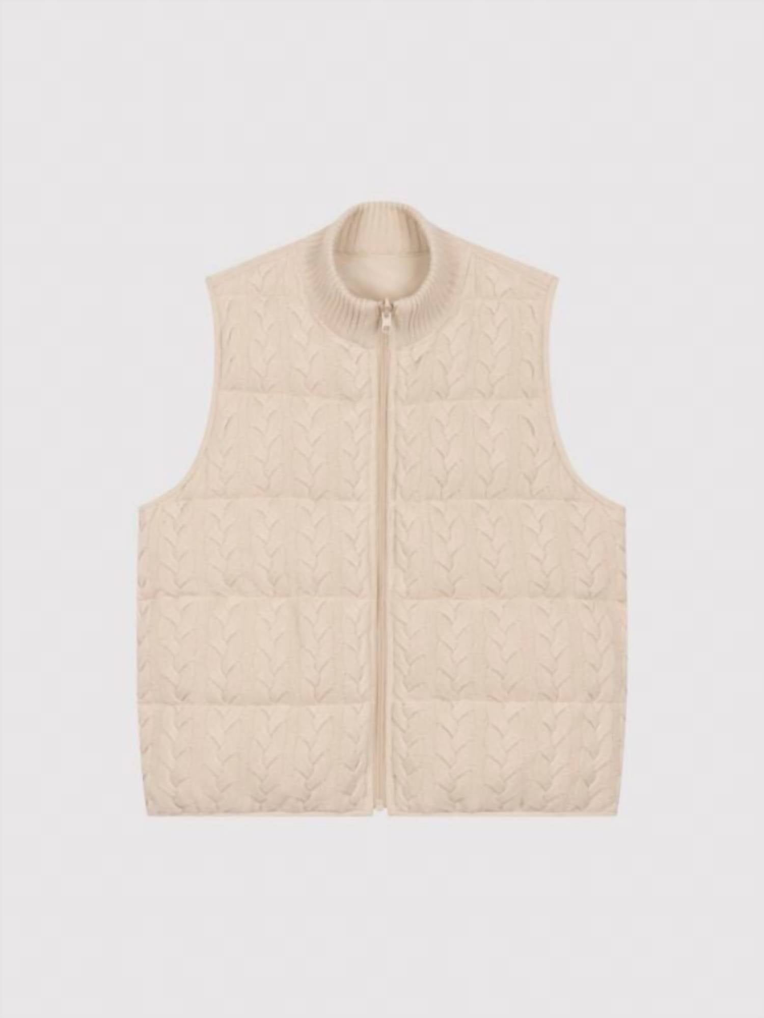 Repeat Cashmere - Reversible Sleeveless Cable Knit Down Vest