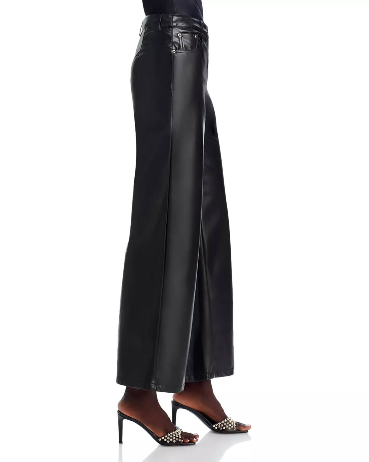 LUCY PARIS Adler Faux Leather Pants in black - women's pants - detail view