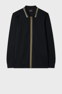 Paul Smith - Contrast Tipping Full-zip Long-sleeve Polo Shirt