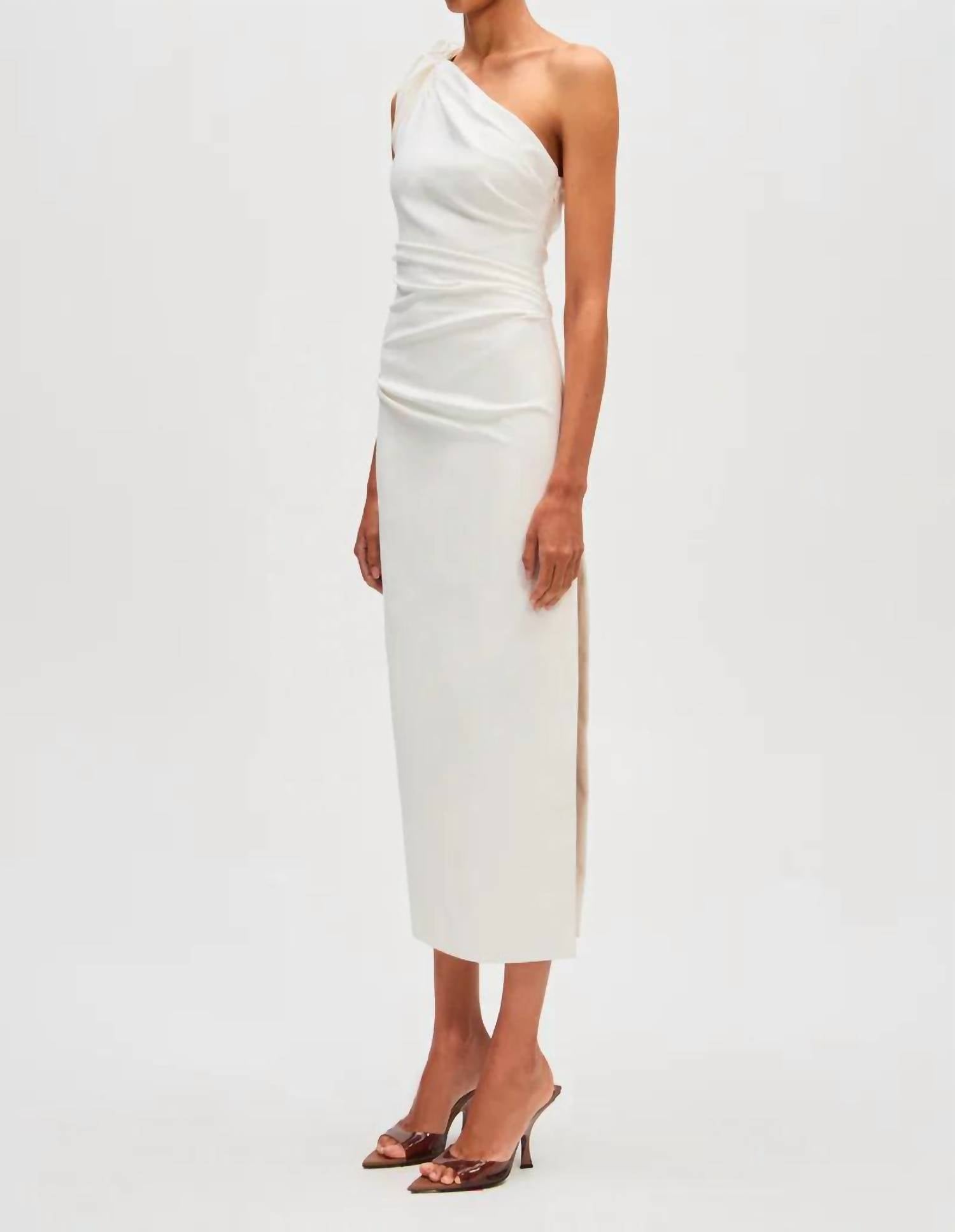 Misha - Aubree One Shoulder Midi Dress