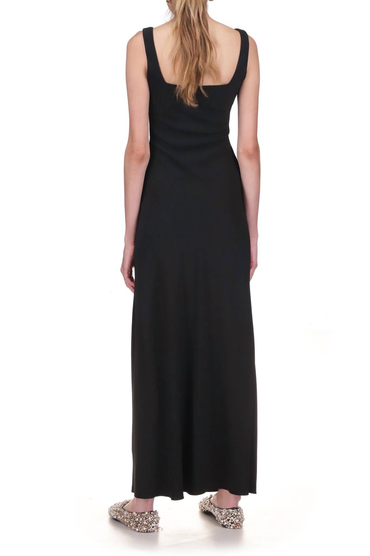 Marina Moscone - Sleeveless Square Neckline Maxi Dress