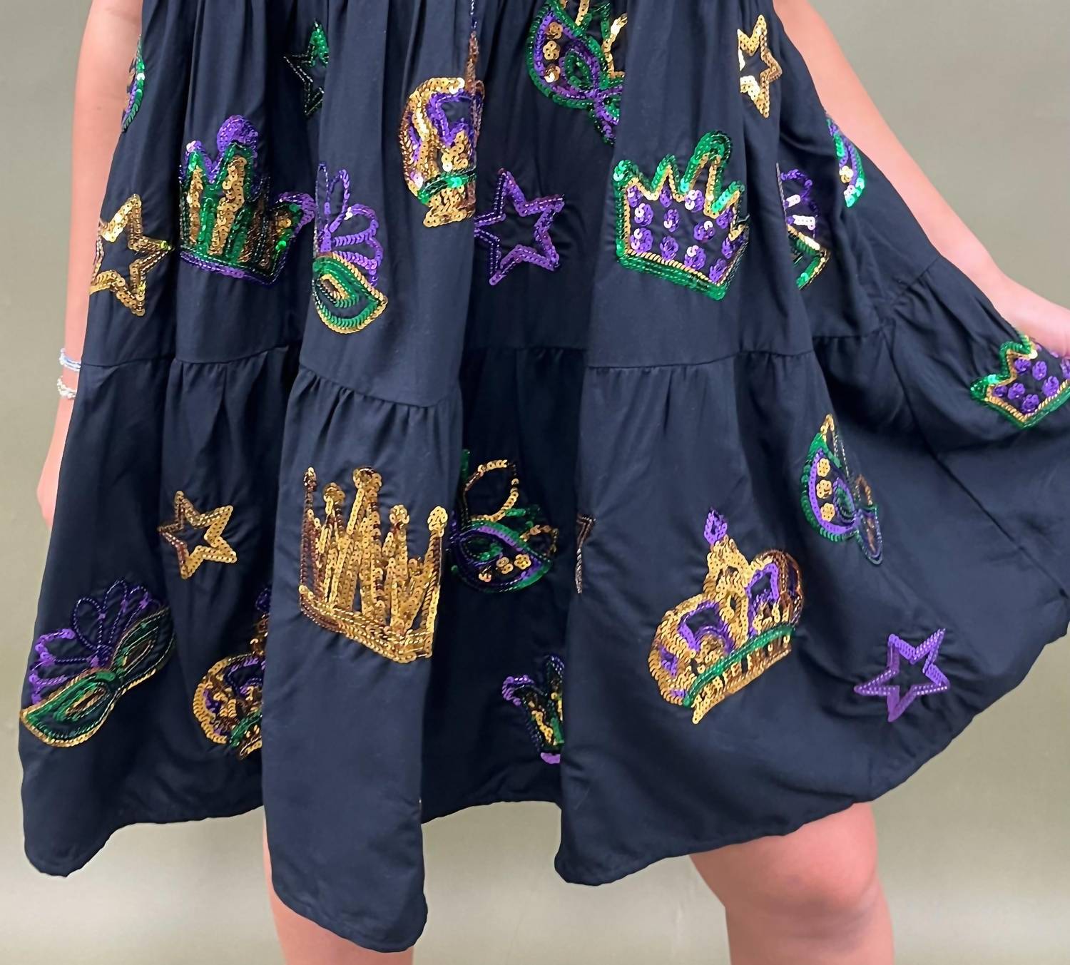 Mardi Gras Creations - Explosion Beads Sequin Mini Dress
