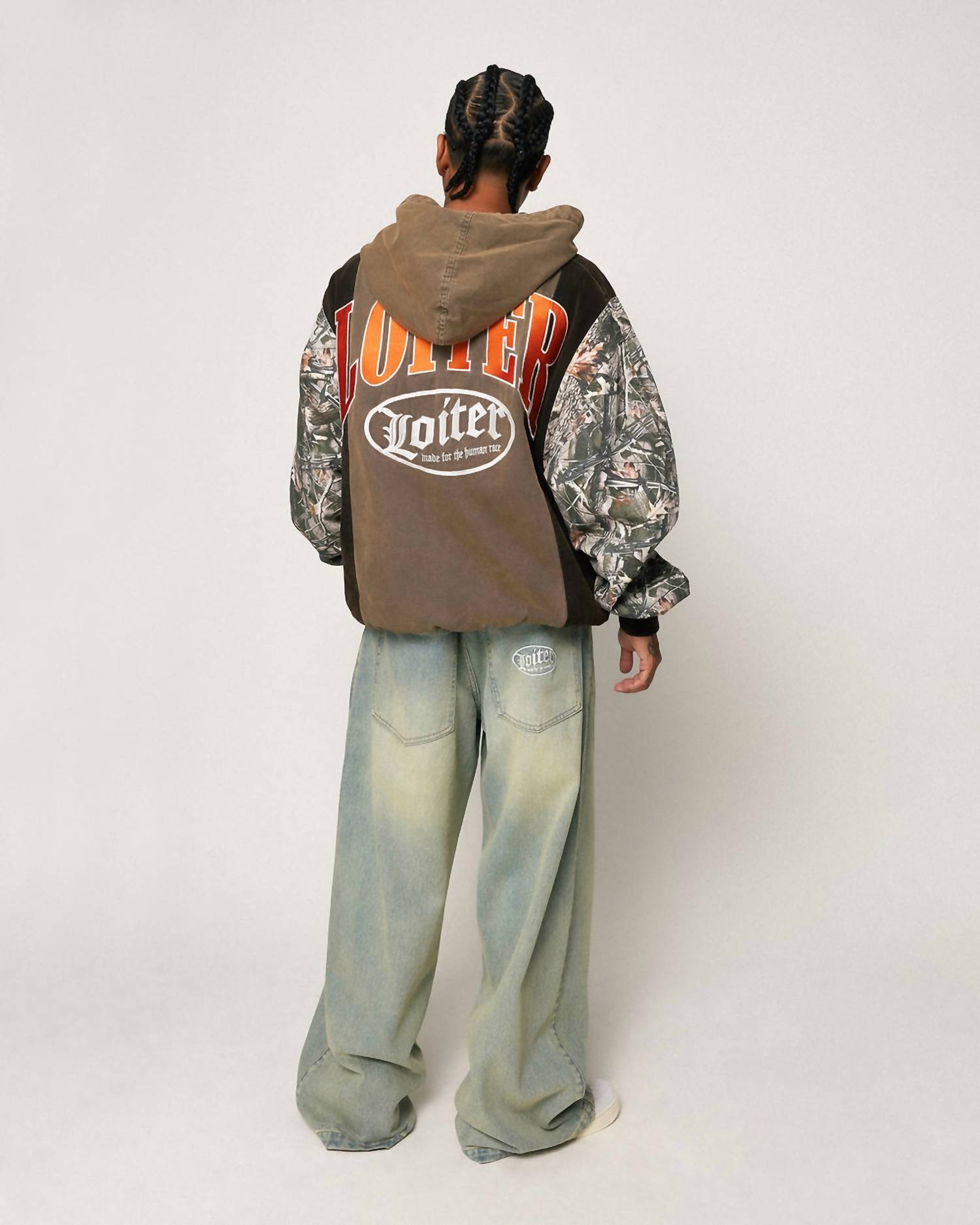 Loiter Splinter Camo Oversized Hoodie in brown - men's shirt - view 5