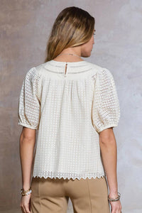 Current Air - Eyelet Embroidered Blouse