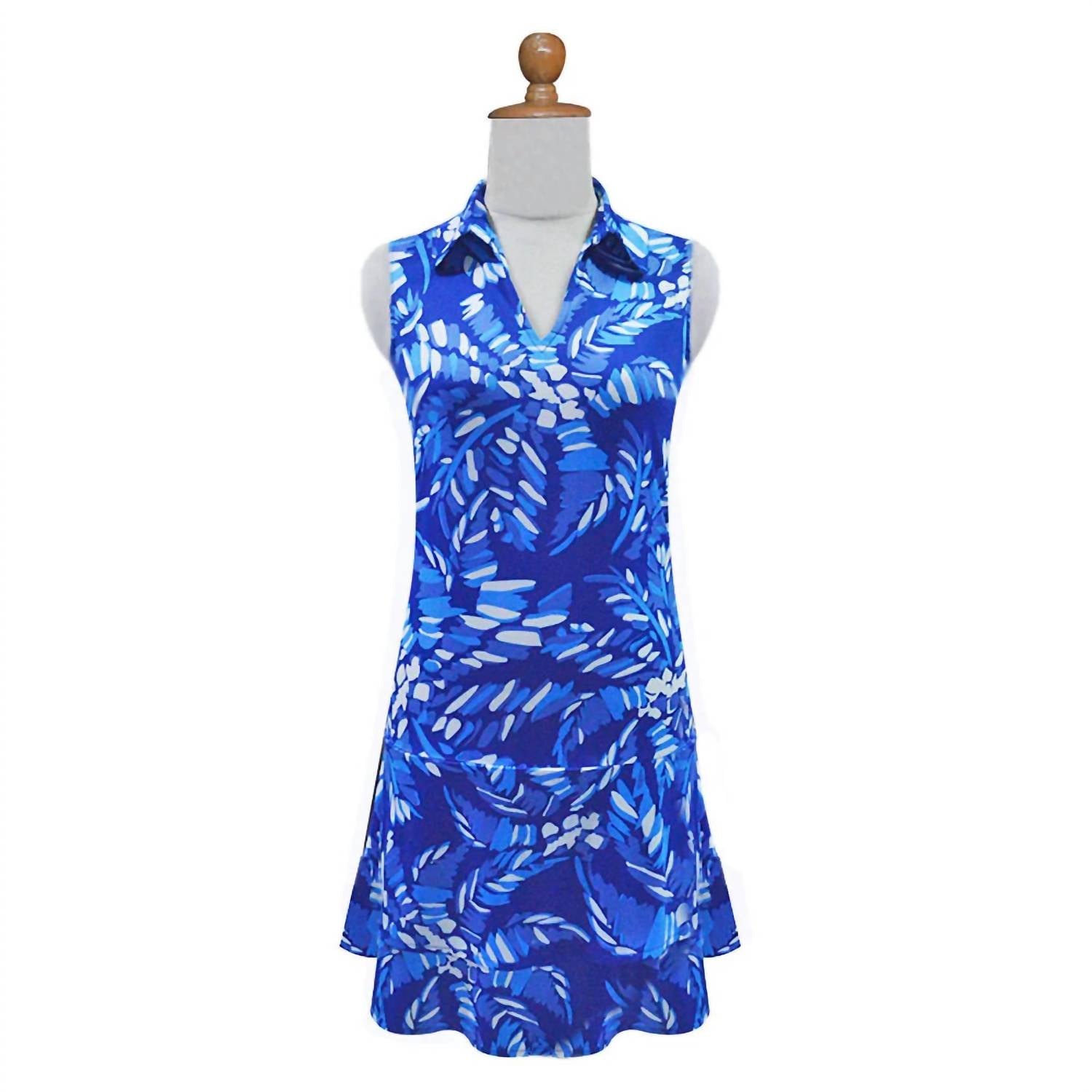 la mer luxe Women's Barbara Dress in blue island escape - women's dress