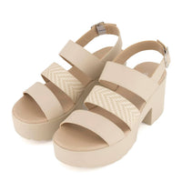Andrea Women's Chunky Heeled Sandal in beige - women's sandal - view 4