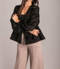P.CILL Butter Modal Wrap Cardigan in black - women's cardigan - view 5