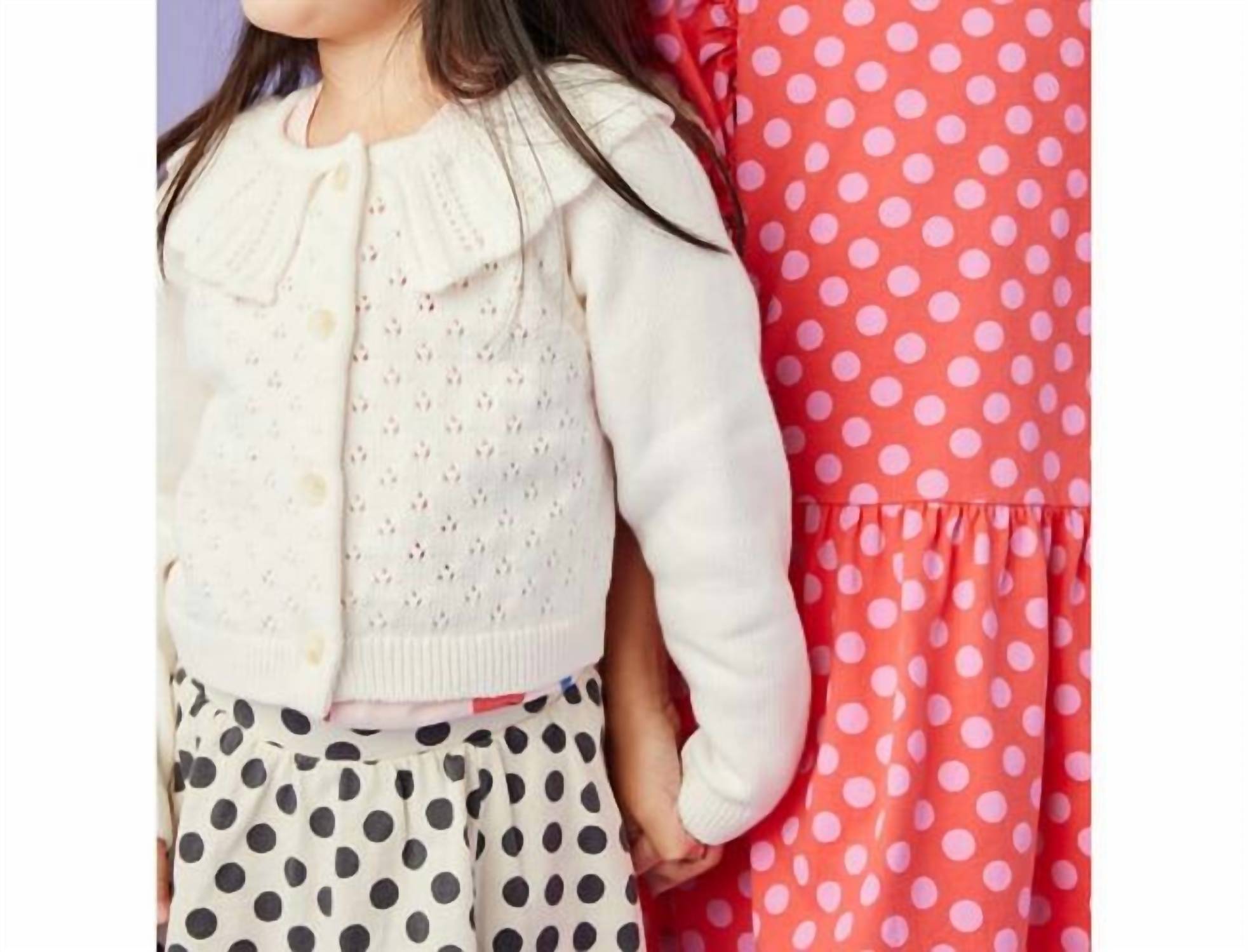 Tea Collection - Collared Pointelle Cardigan