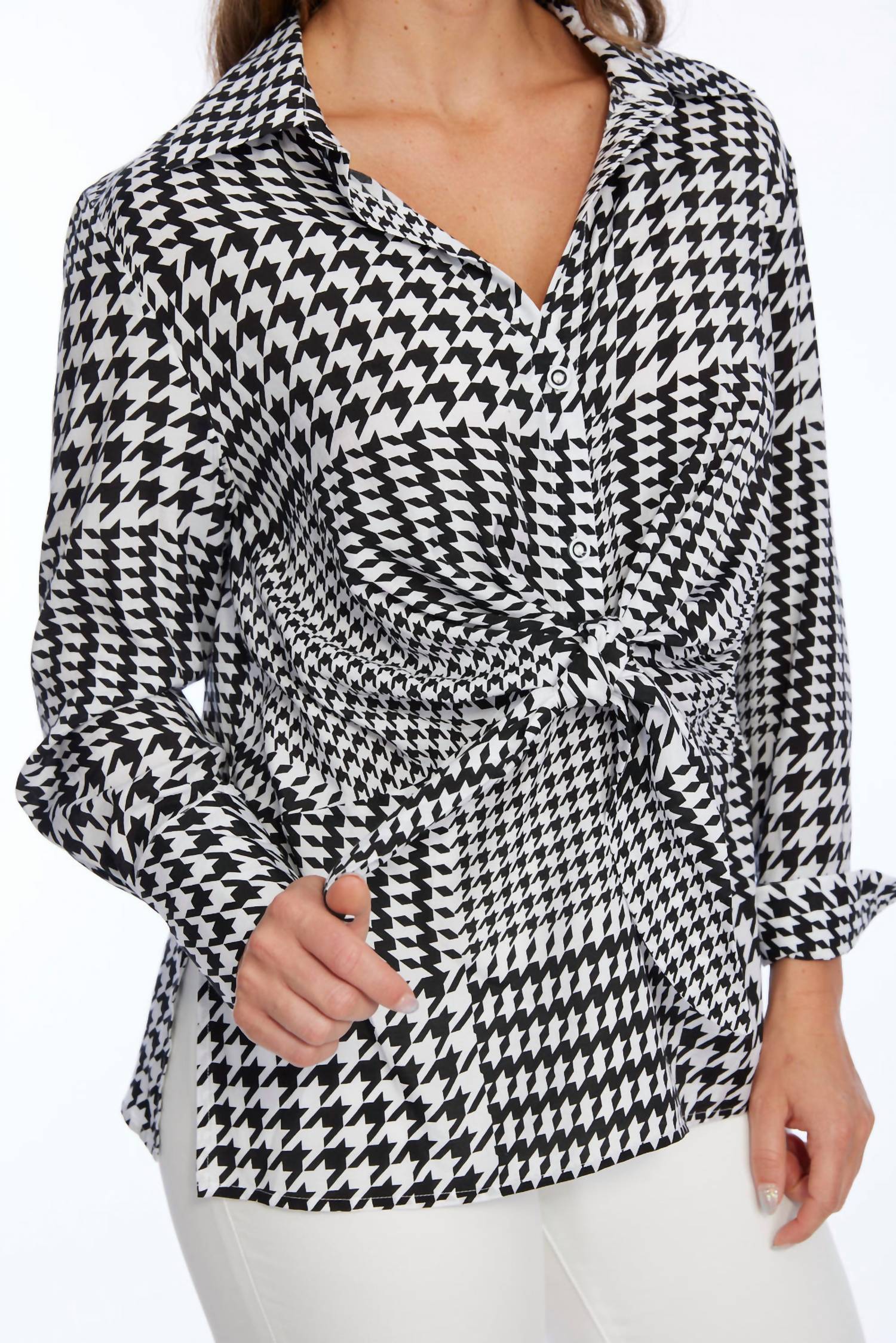 Lior - Hudson Tie Front Top