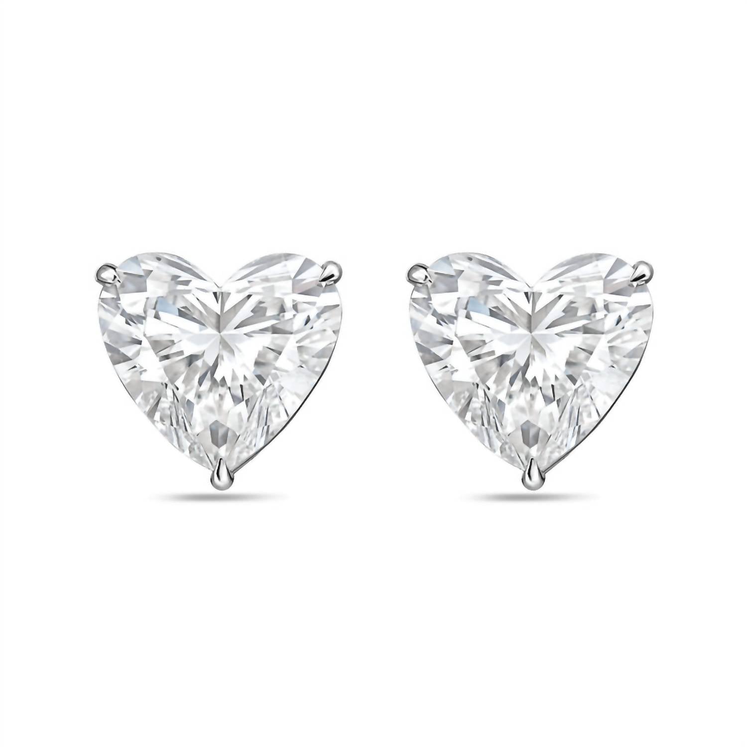 Diana M Jewels - Women's Heart Lab-grown Diamond Stud Earrings (10.00 Tcw) - Bold