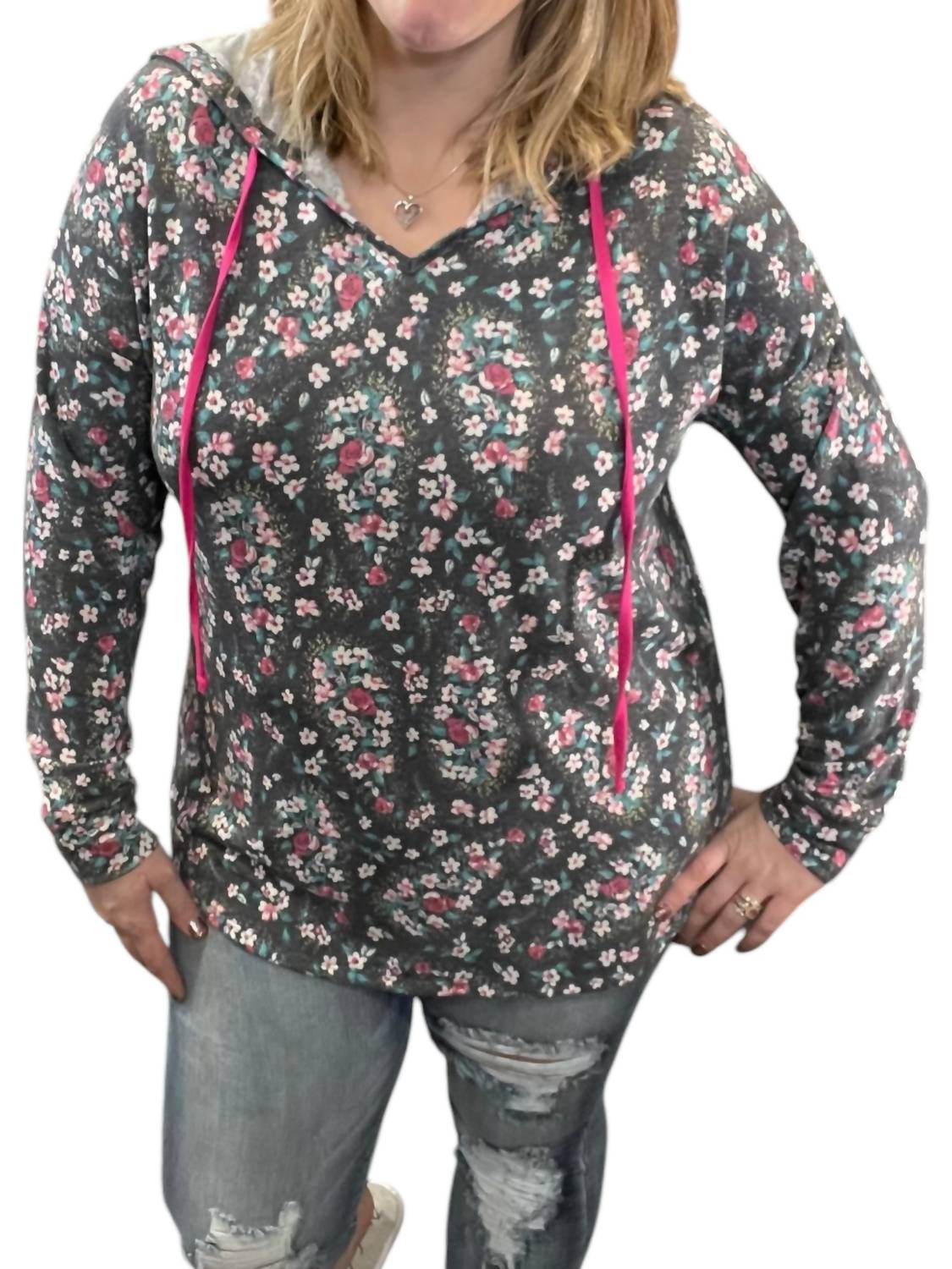 Honeyme - Spring Floral Hoodie