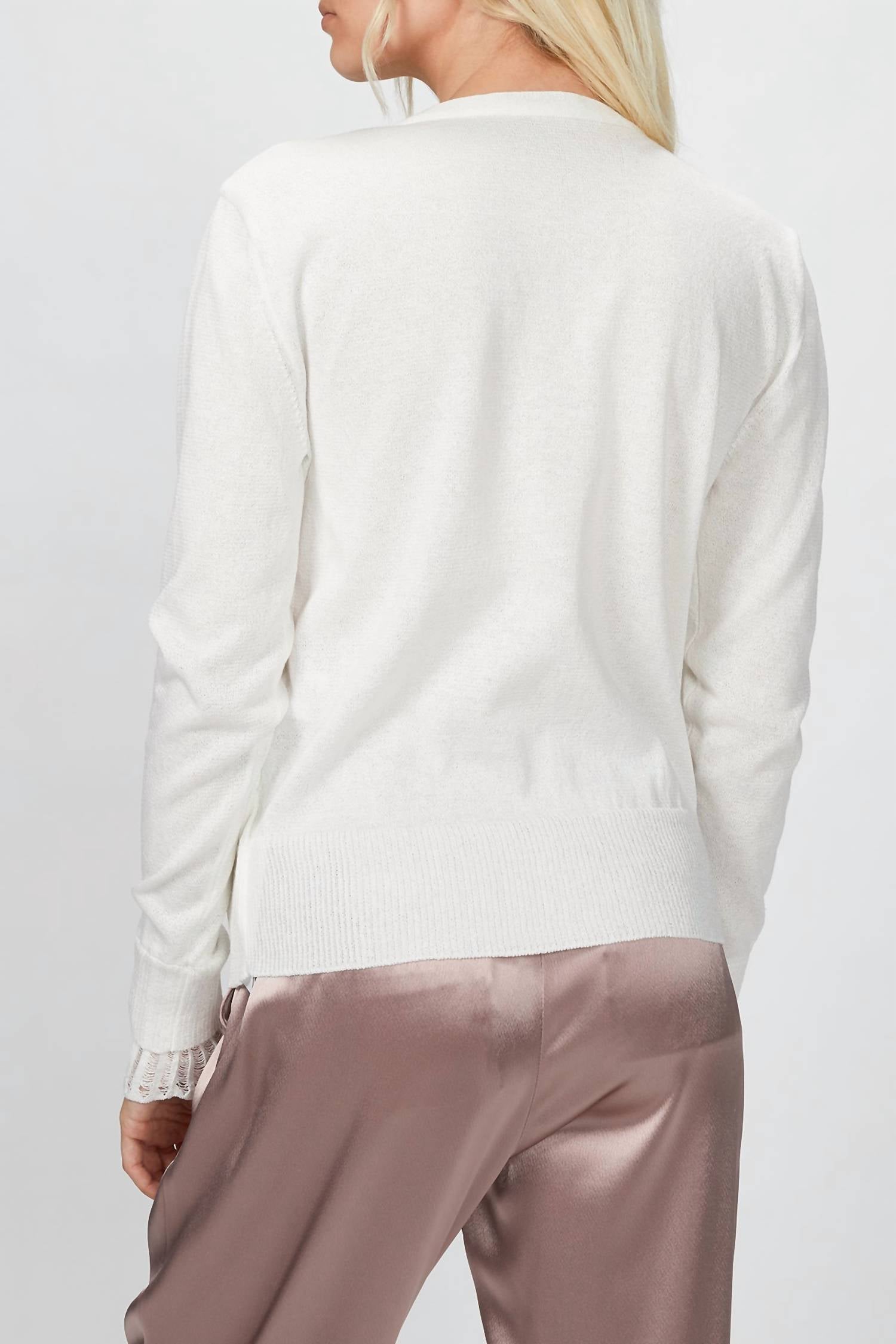 LACE PANELED CARDIGAN