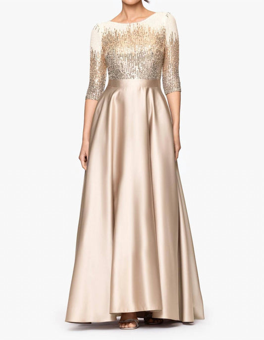 Betsy & Adam - Quinn Embellished Sequin Ball Gown