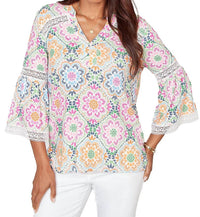 Ruby Rd. - Floral Medallions Top - Plus