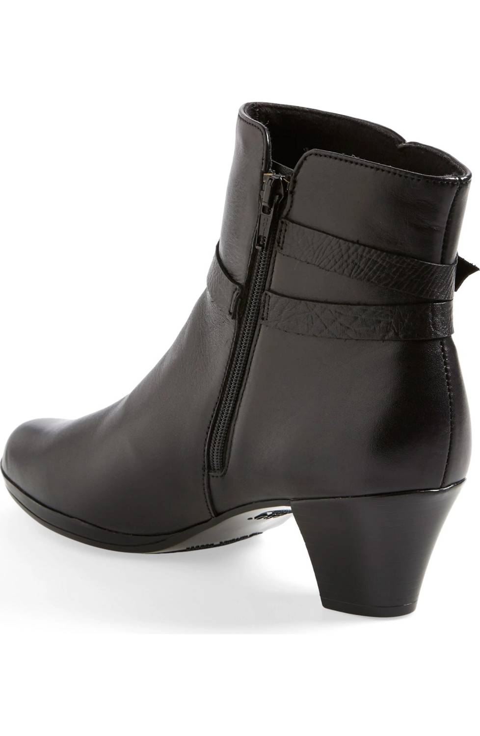 Munro Women's Dylan Boots in black leather - women's shoe - detail view