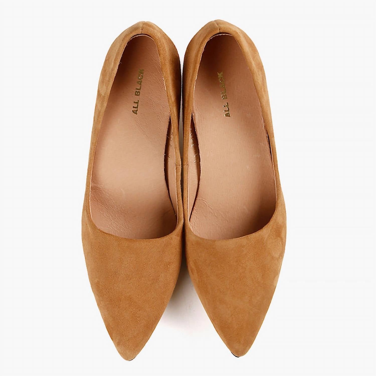 All Black - Women's Oval Kitten Pump