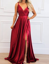 Cinderella Divine - Born To Love You Satin Slit Formal Dress