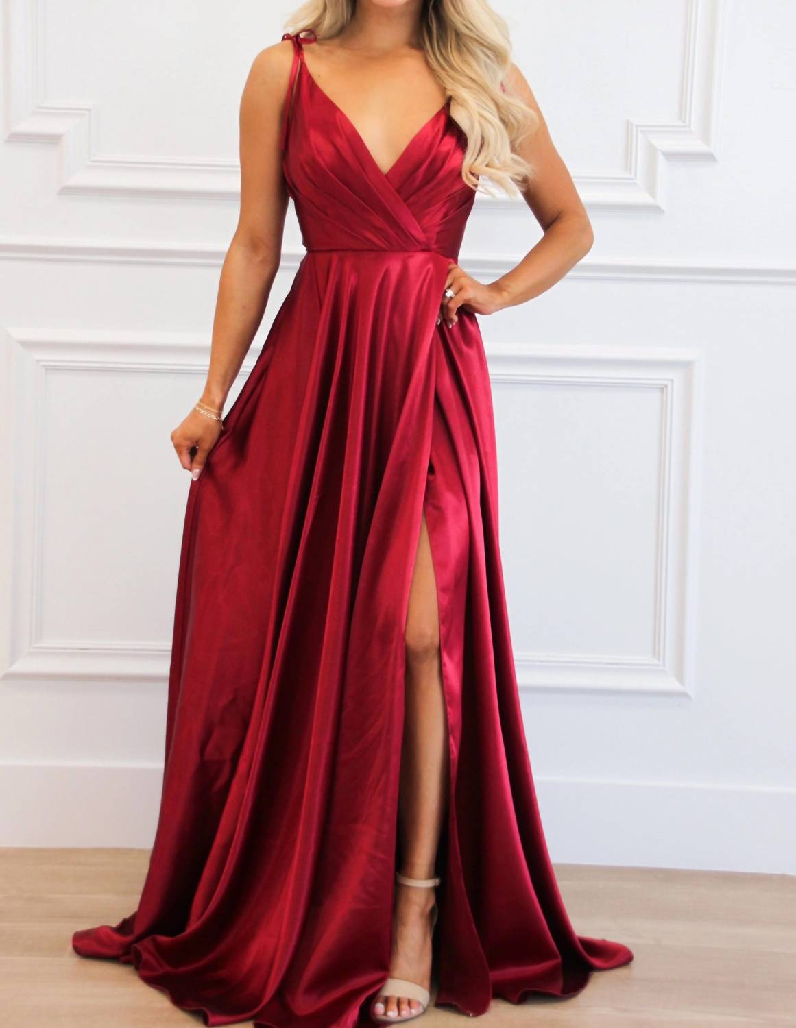 Cinderella Divine - Born To Love You Satin Slit Formal Dress