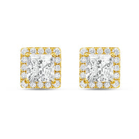 Diana M Jewels - Women's Princess Lab-Grown Diamond Stud Earrings (7.00 Ct) - Elegant