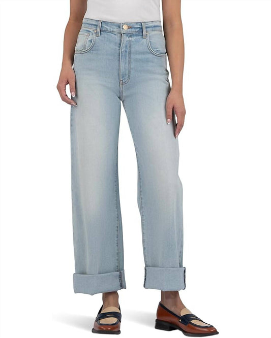 Kut From The Kloth - Gwen High Rise Wide Leg Roll Up Pants