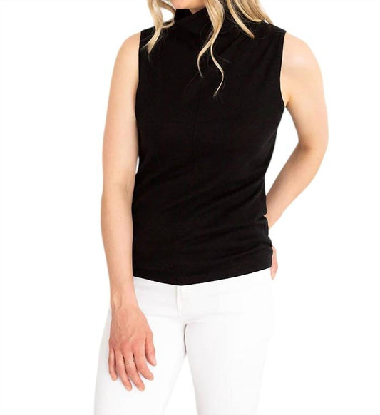 Kinross - SLEEVELESS SEAMED FUNNEL SWEATER