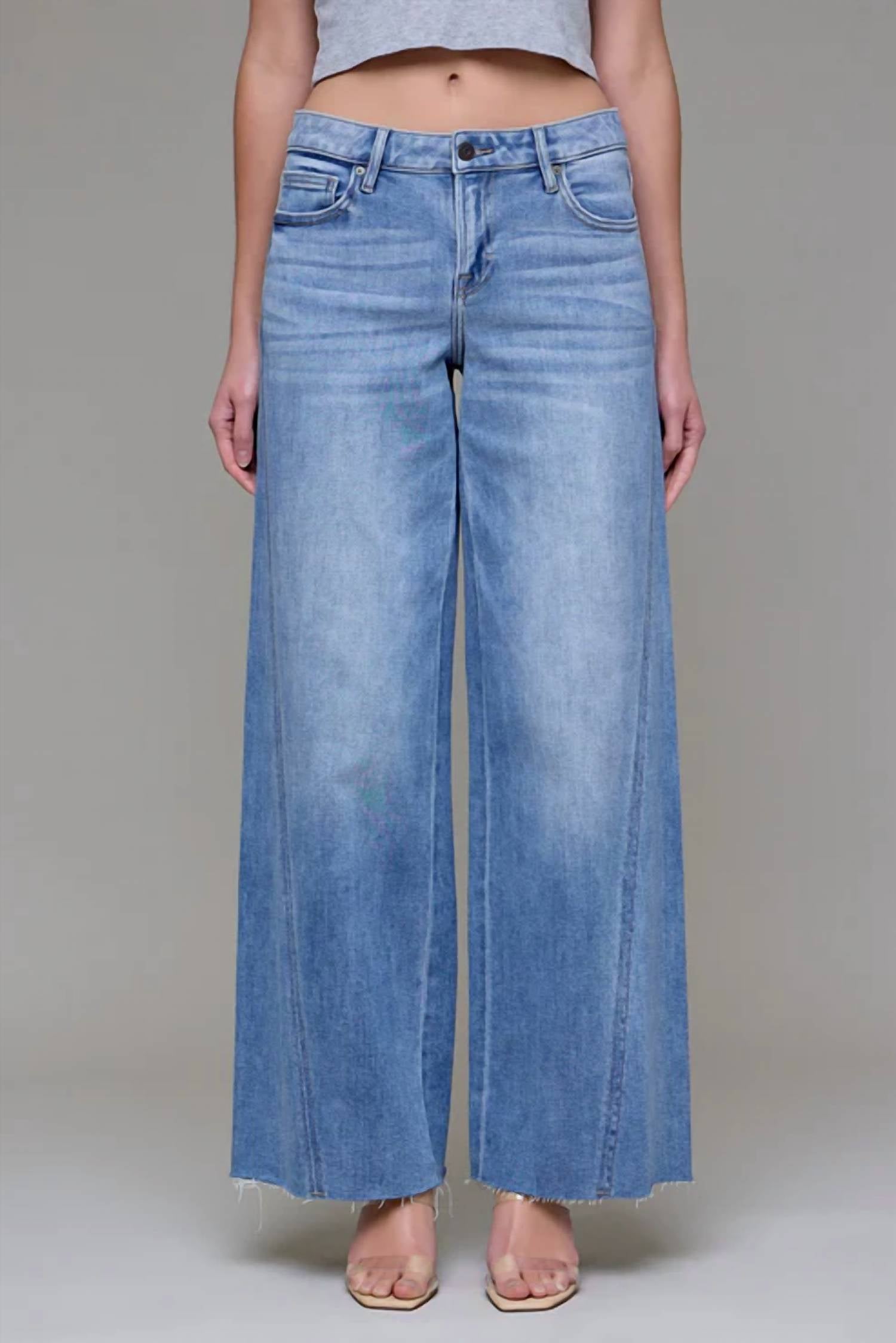 Hidden - Nori Seamed Mid Rise Wide Leg Jeans