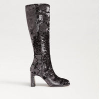 Sam Edelman Women's Issabel Boots in coffee velvet - women's shoe - alternate view